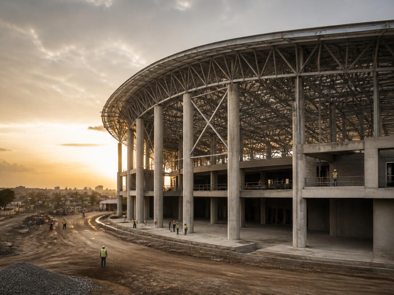 Chantier architectural illustrant le projet Tongela Nga Construction